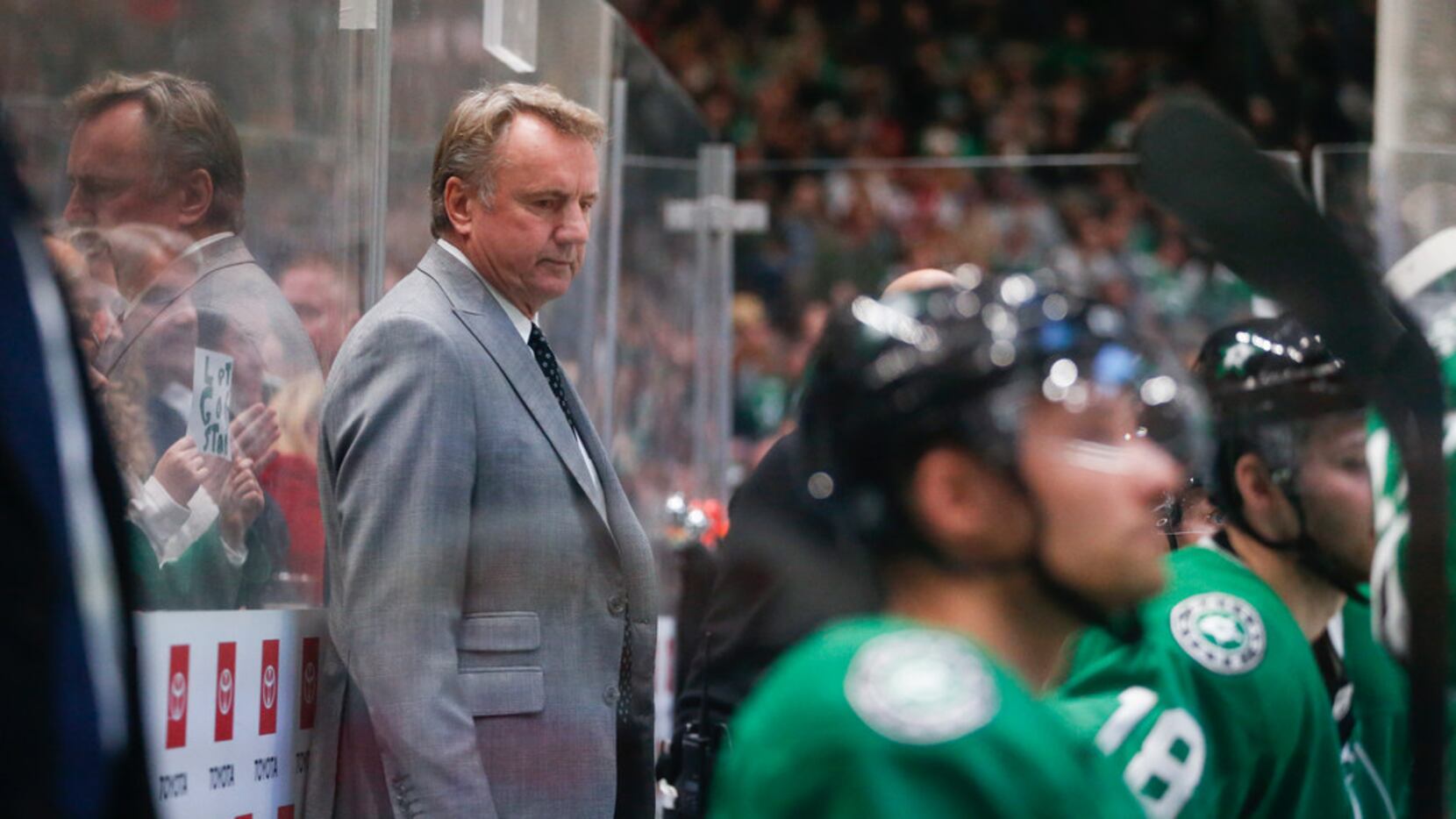 Dallas Stars head coach Rick Bowness during the second period of a National Hockey League...