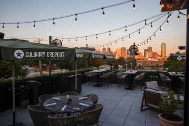 Culinary Dropout's generous patio looks at the Dallas skyline. The restaurant opens June 12,...