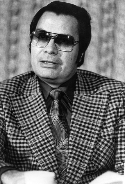 FILE - This Jan. 1976 photo shows the Rev. Jim Jones, pastor of peoples Temple in San...