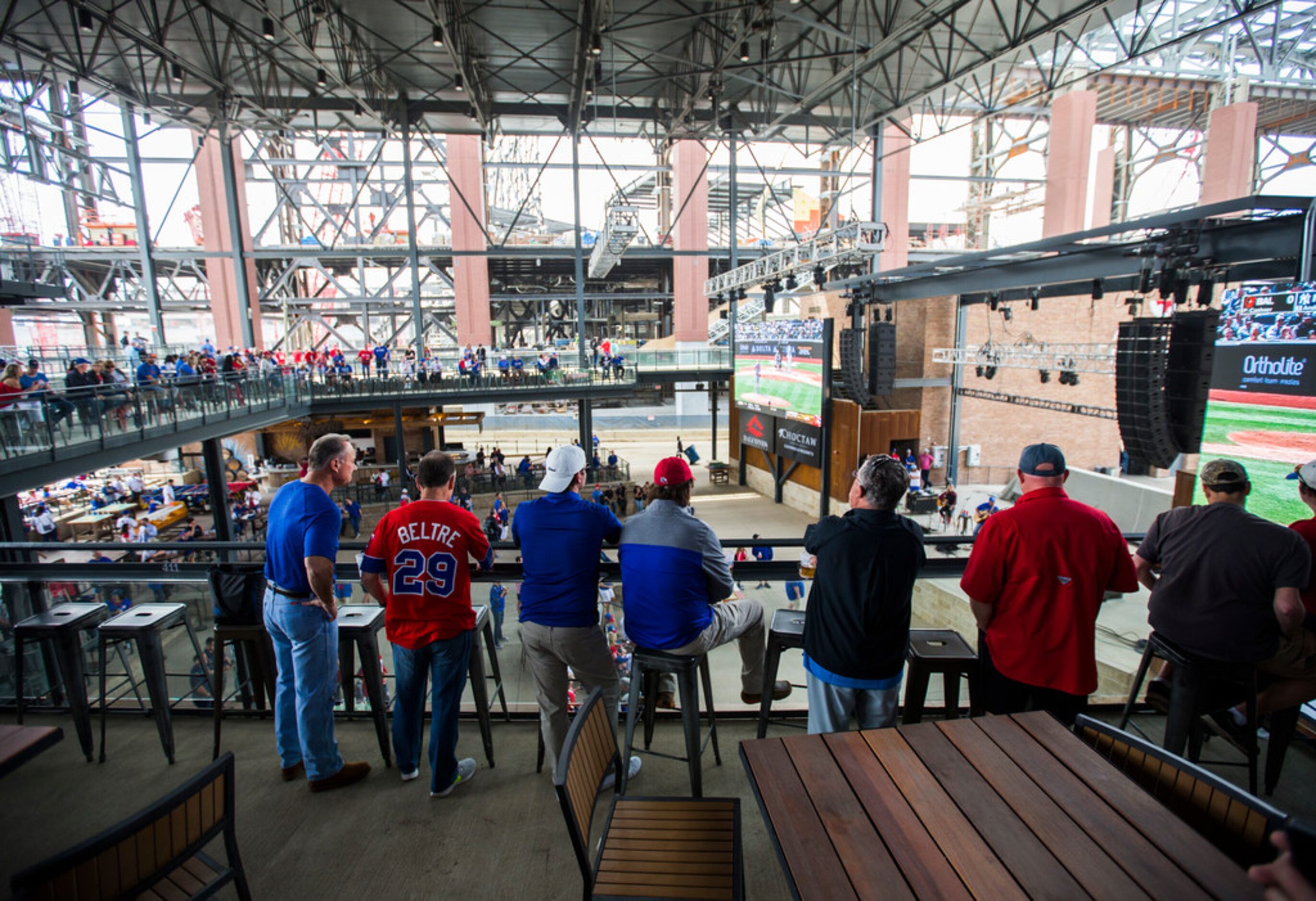 Fans celebrate Texas Rangers Opening Day with events at Texas Live! on Thursday, March 28,...