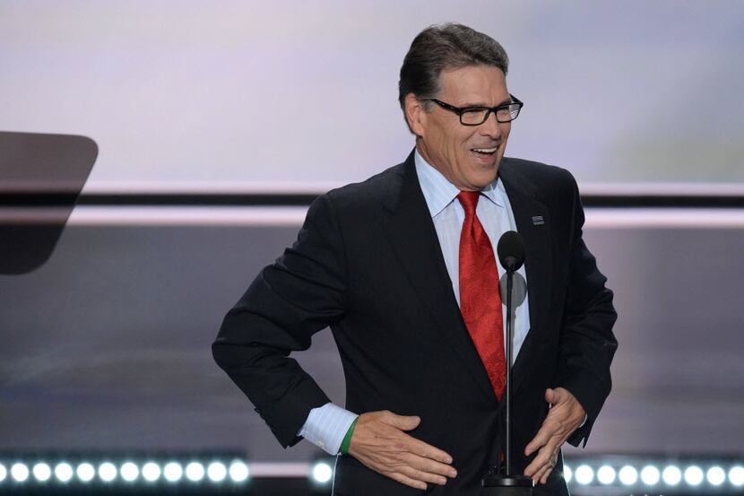 Former Texas Gov. Rick Perry addressed the Republican National Convention last month in...