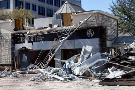 Rubble surrounds the old CrushCraft Thai Eats at 2800 Routh St. on Wednesday, March, 16,...