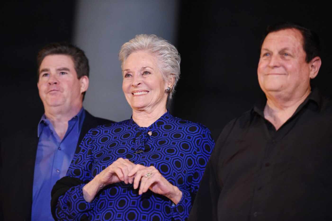 (L-R) Writer Ralph Garman, actress Lee Meriwether - who played Catwoman in the 1966 "Batman"...