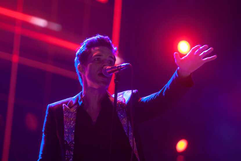 Brandon Flowers, singer of The Killers, performs during the festival Pal Norte 2017, in...