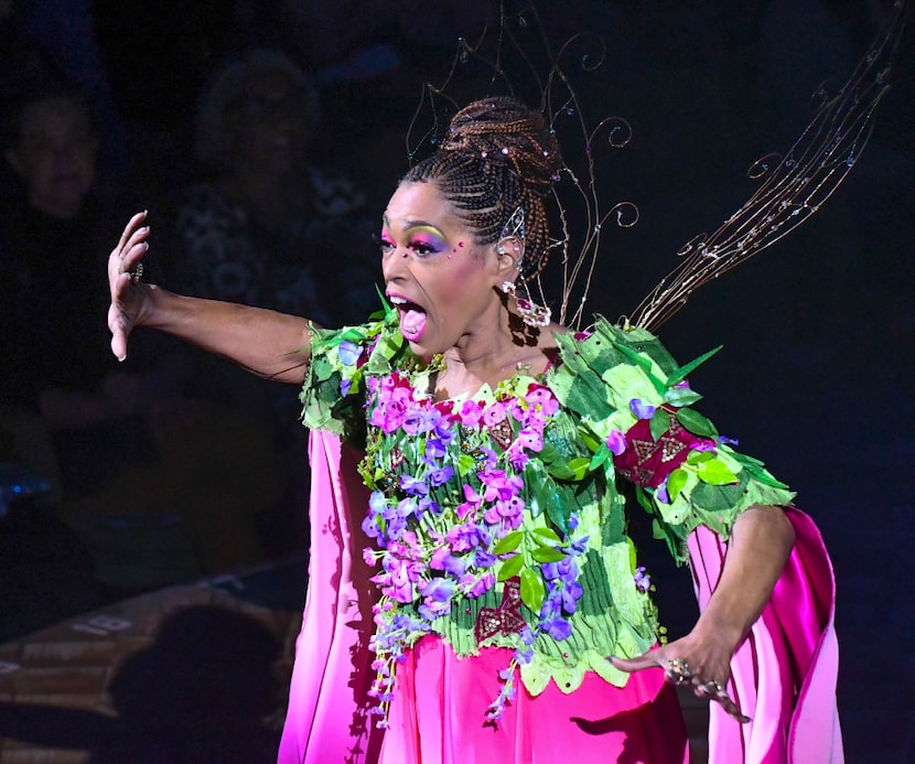 Liz Mikel stars as Ariel, directing many community members as her helper "spirits" in Dallas...