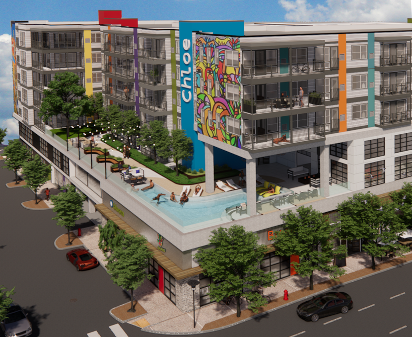 The Chloe at SoGood apartments are the first phase of the redevelopment along South Good...