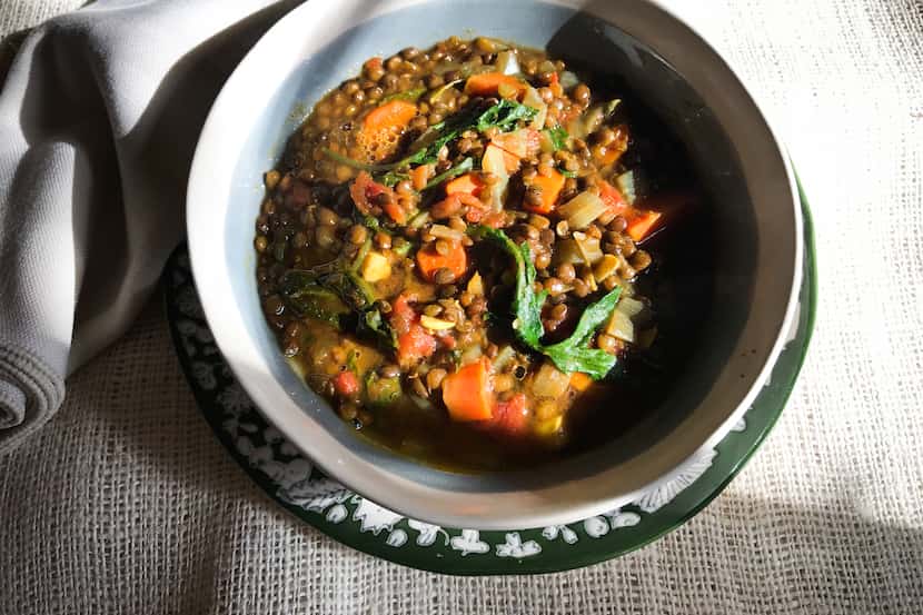 This green lentil and baby kale super-detox soup is vegan, easy to make, gluten-free and...