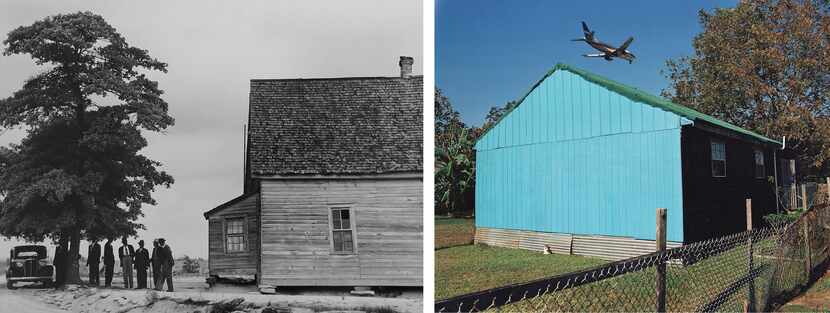 (LEFT) Jack Delano, Untitled, 1940; (RIGHT) William Greiner, Jet Over Blue and Black House,...