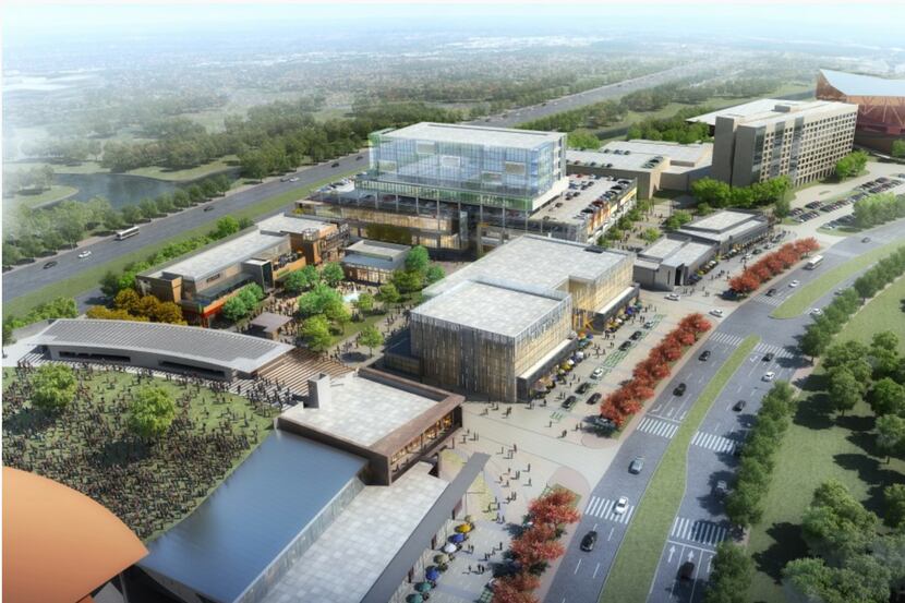 The 17-acre mixed-use Music Factory is under construction on S.H. 114 and will open next year.