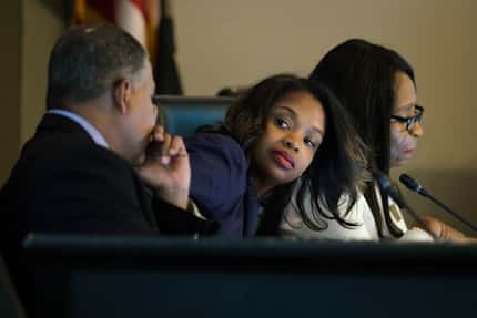 A recall effort is under way to remove DeSoto council member Candice Quarles (center) from...
