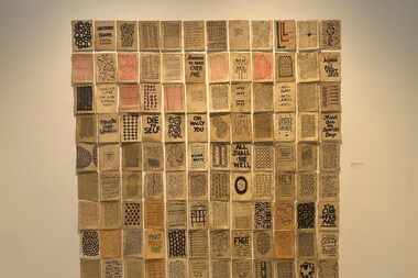 Dallas artist Pamela Nelson's "Thought Patterns (Another Brick In the Wall)" is at Craighead...