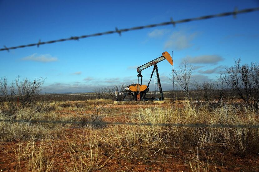 BIG SPRINGS, TX - FEBRUARY 04:  An oil pump is viewed in on February 4, 2015 in Big Springs,...