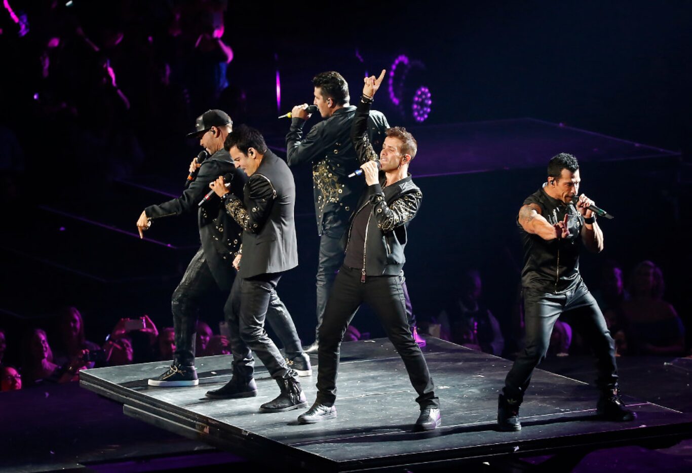 Members of New Kids On The Block Donnie Wahlberg, Joey McIntyre, Danny Wood, Jordan Knight...