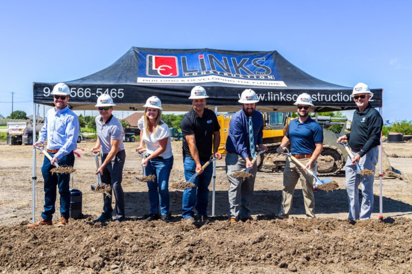 The groundbreaking for Integrated Defense Products' new home in Rockwall.