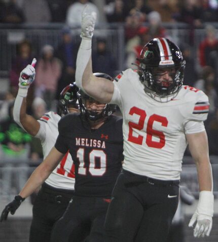 Lucas Lovejoy's Payton Pierce (26) gestures back to the bench area after scoring a first...