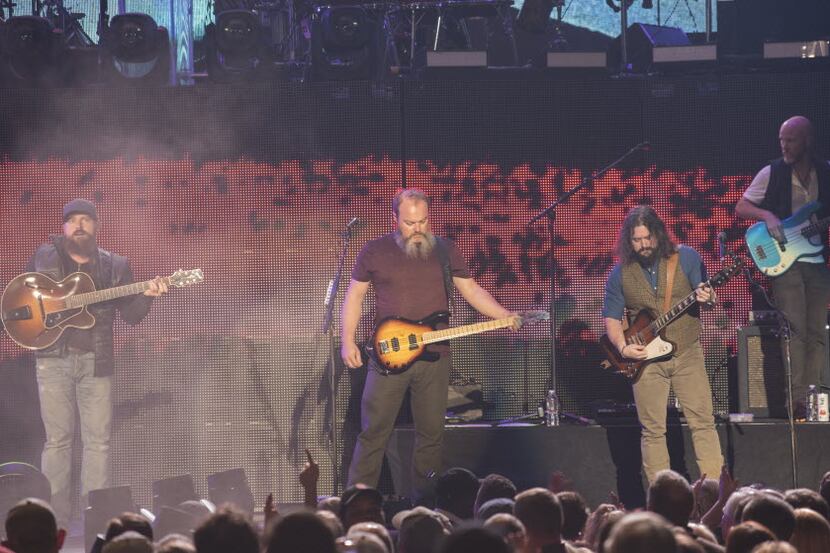 The Zac Brown Band, including Zac Brown (far left) performed at Gexa Pavilion on Friday,...