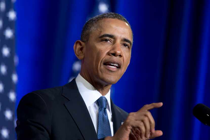 President Barack Obama talked about National Security Agency surveillance  at the Justice...
