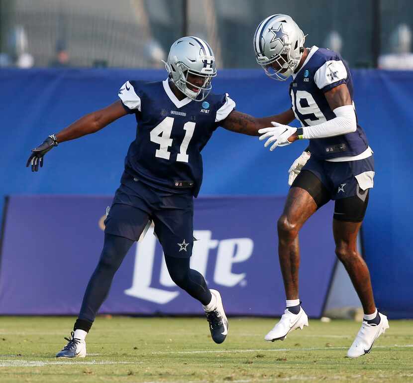 Dallas Cowboys cornerback Reggie Robinson II (41) defends Dallas Cowboys cornerback Chris...