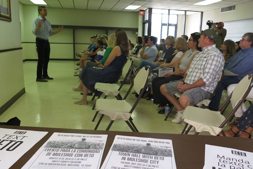 Rep. Beto O'Rourke campaigns in Muleshoe, Texas, on July 31, 2018.