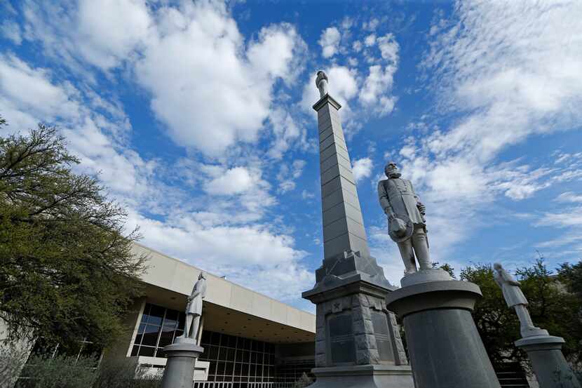 The Confederate War Memorial at Pioneer Park Cemetery in Dallas on March 21, 2018. 