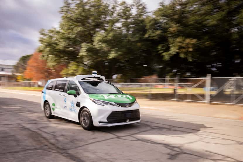 Site autonomy engineer Chris Hollwedel with May Mobility, an autonomous vehicle service in...