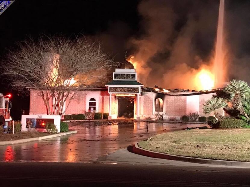 A fire tore through the Islamic Center of Victoria, a mosque, early Jan. 28, 2017.