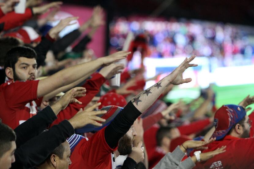 FC Dallas fans show support for their team during first half action of their game against...