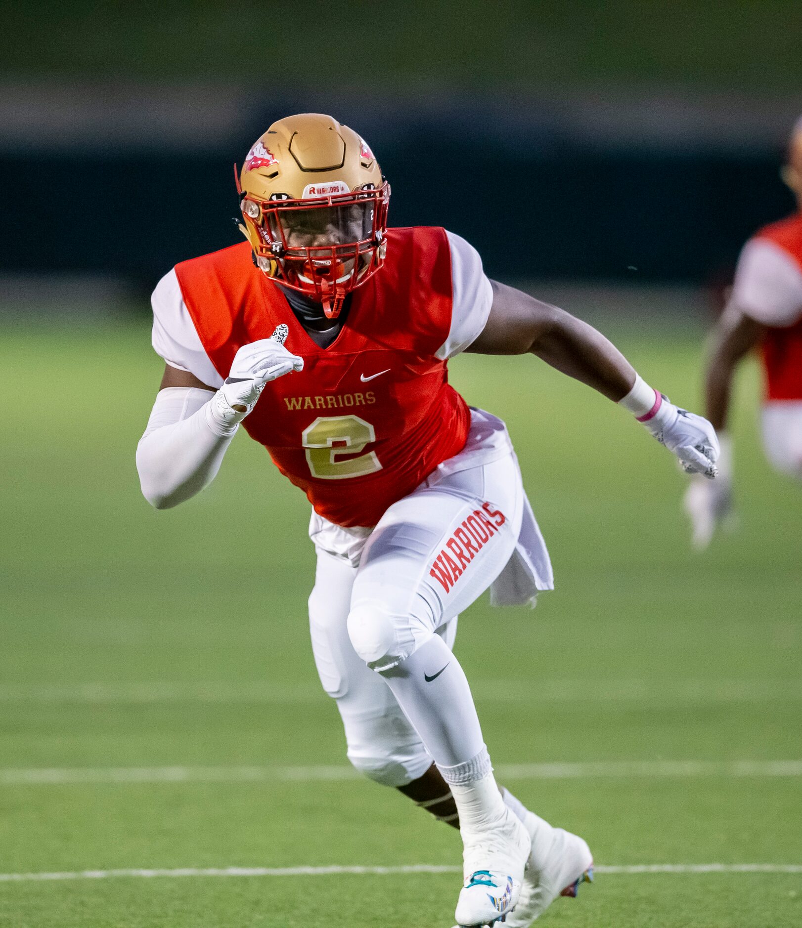 South Grand Prairie senior linebacker Marsel McDuffie (2) defends during the first half of a...