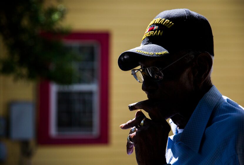 U.S. Army veteran Richard Overton, then 111, sat on the front porch smoking a cigar on May...