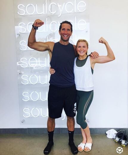 SoulCycle instructor Kevin Cummings, with Dallas rider Chandler Hatchett, has a taste for...