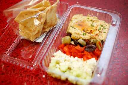 The mediterranean hummus at Toyota Stadium comes with pita chips.