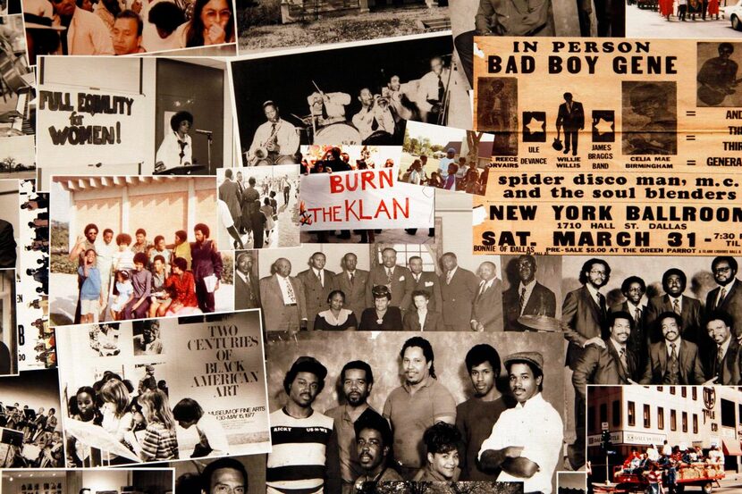 
A cropped image of a photographic mural, “Remembering Black Culture in Dallas,” with...