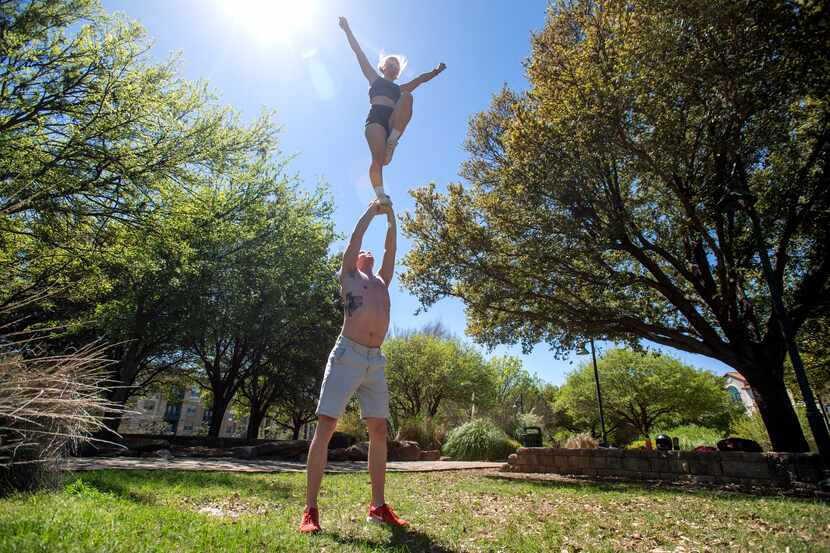 Landyn Gage, 20, and Caroline Perry, 19, both college cheerleaders back home because of the...