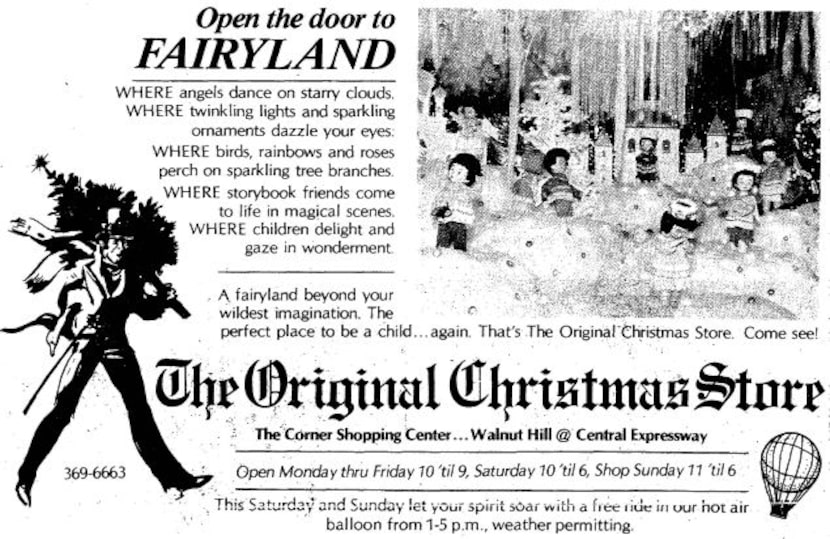 An advertisement for The Original Christmas Store at the Corner Shopping Center, published...