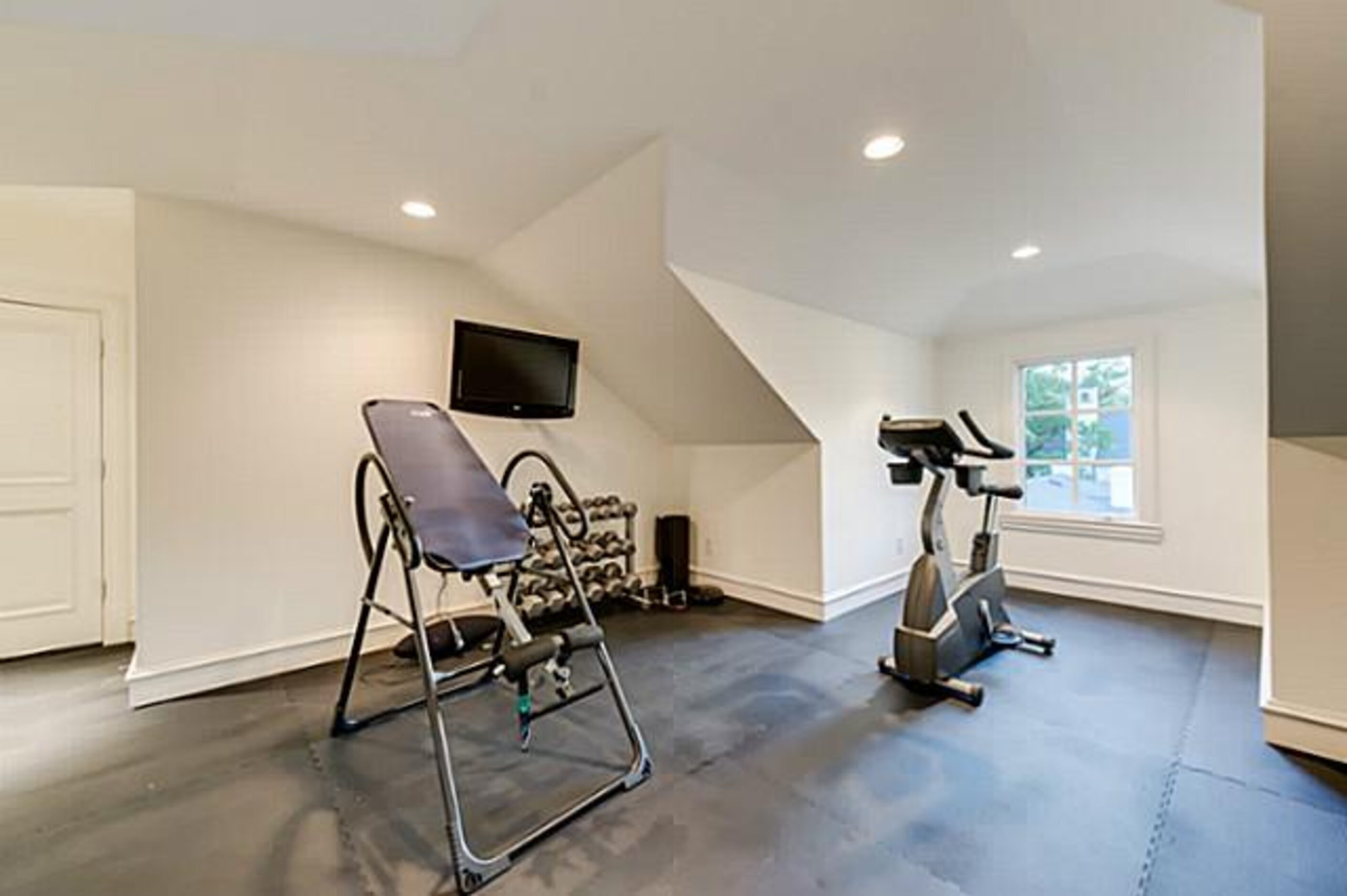 A view of the home's exercise room.