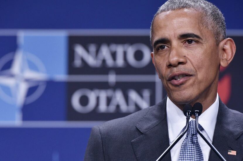 President Barack Obama spoke Saturday at a news conference during the second day of the NATO...