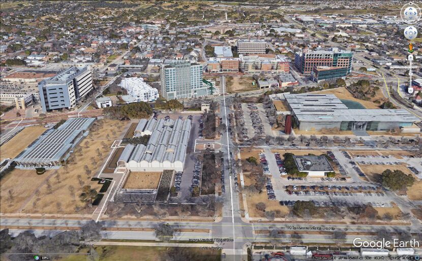 A rendering of Hotel Renovo is placed in a GoogleEarth photo.  The hotel will be built on...