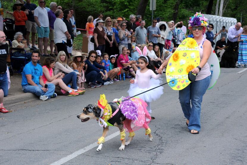 Nova dresses as an Easter egg at the annual Easter in Lee Park Pooch Parade at Robert E. Lee...
