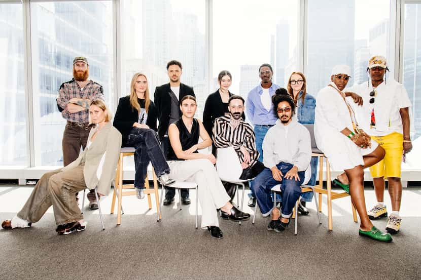 Dallas native Presley Oldham (front row center, in white pants) is one of 10 design labels...
