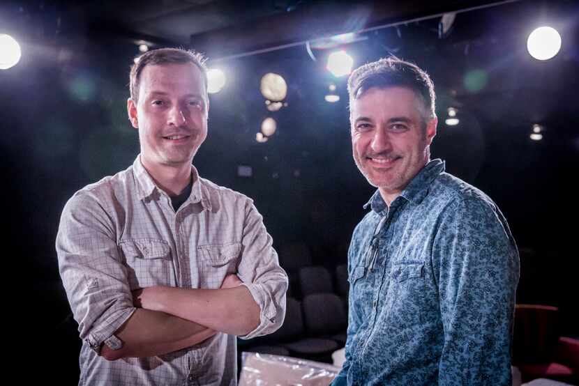 Dallas playwright Matt Lyle (left) and Jeffrey Schmidt, artistic director of Theatre Three 