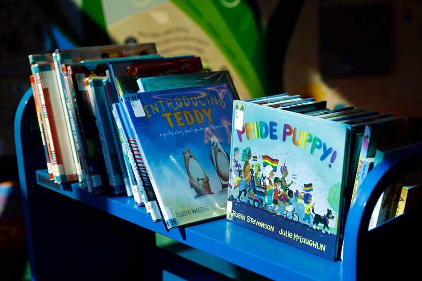 Children’s books related to LGBTQ at the George W. Hawkes Downtown Library in Arlington...
