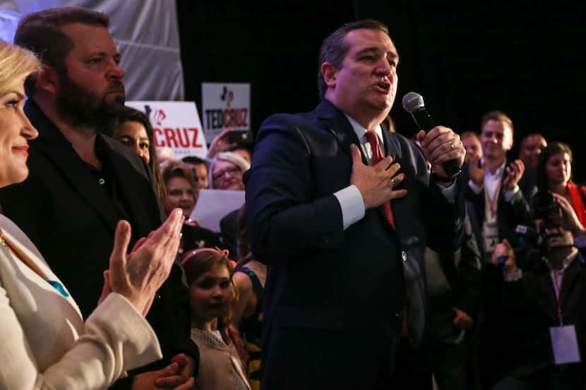 Sen. Ted Cruz, R-Texas, claims victory over Beto O'Rourke during an election night party...