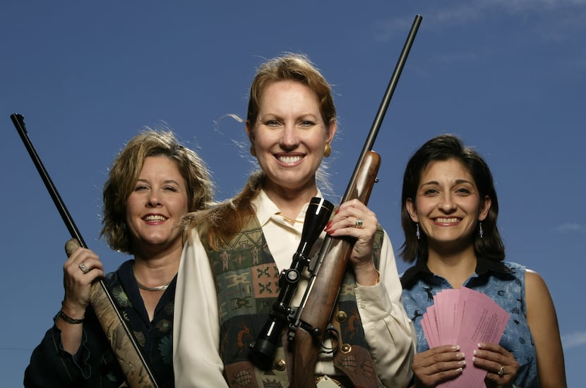 In this file photo from Suzanna Hupp's time in the Texas Legislature, she is flanked by two...