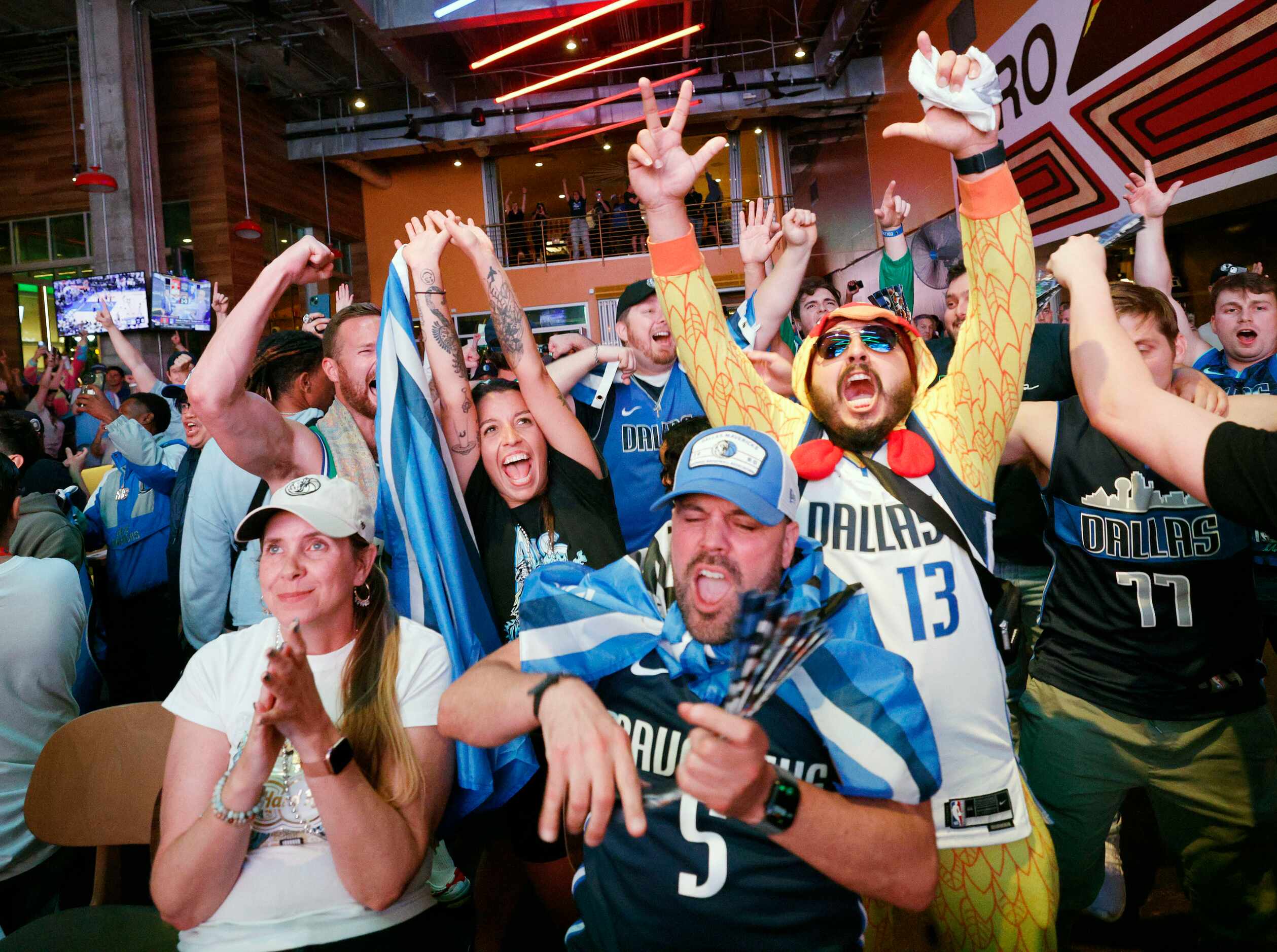 Dallas Mavericks fans celebrate after Mavericks victory against Minnesota Timberwolves...