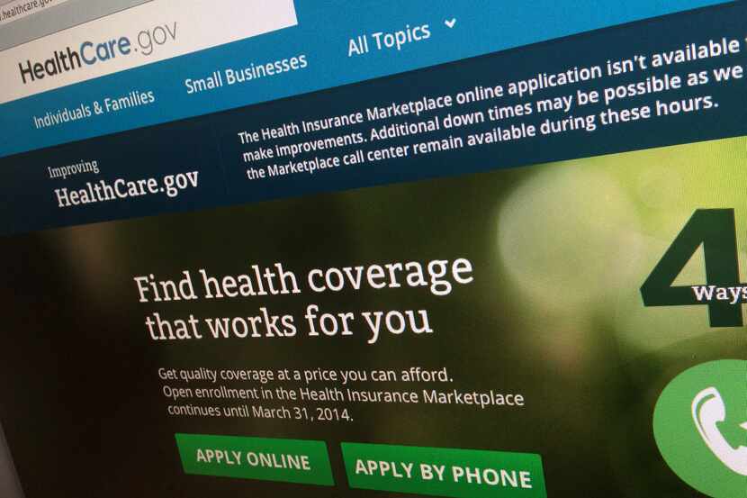 FILE - This Nov. 29, 2013 file photo shows part of the HealthCare.gov website, photographed...