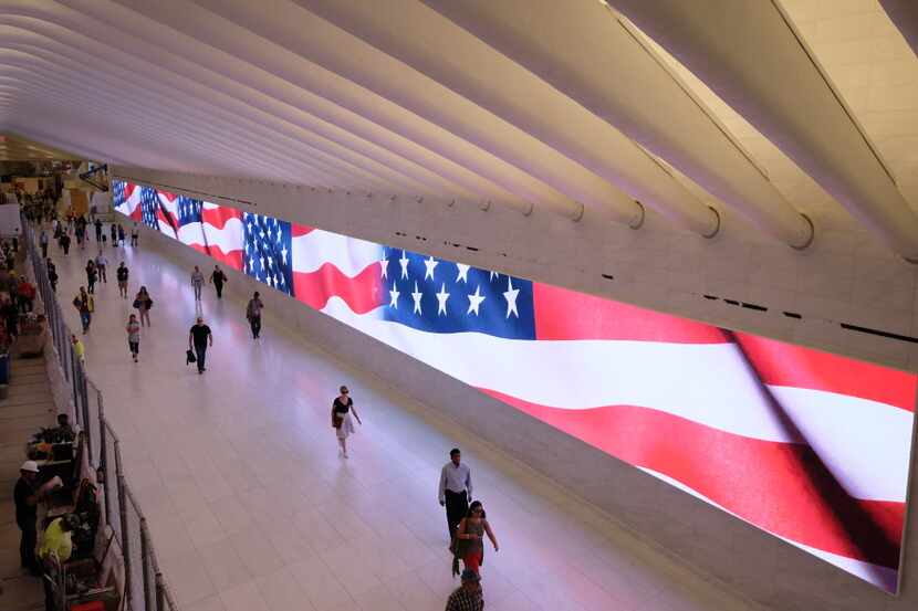 The new transportation hub at the World Trade Center is surrounded by shopping arcades and...