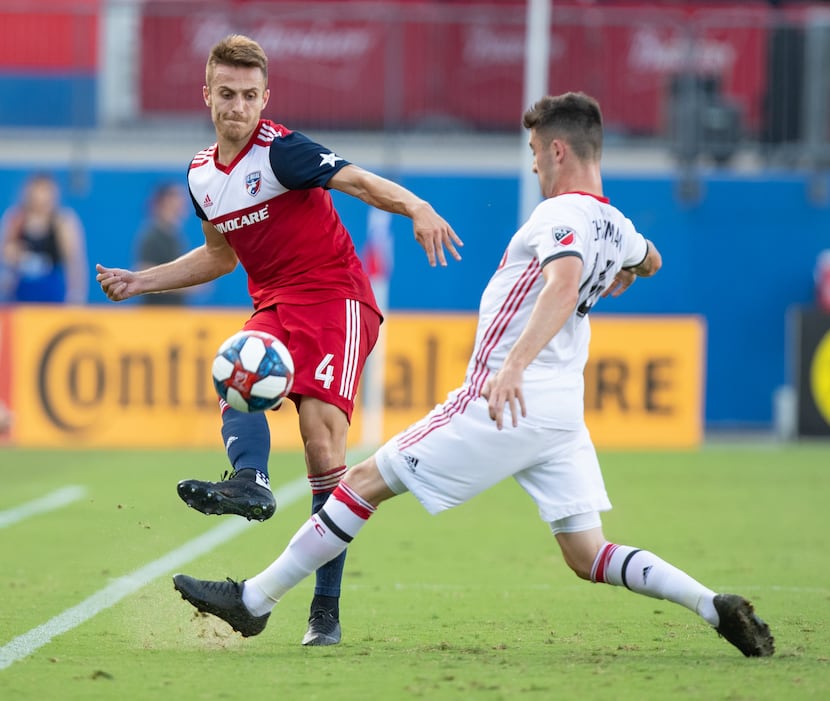 DALLAS, TX - JUNE 22: Bressan in action during the MLS soccer game between FC Dallas and...