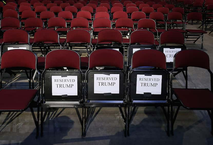  CLEVELAND, OH - AUGUST 06: Audience seates are reserved for Republican presidential...