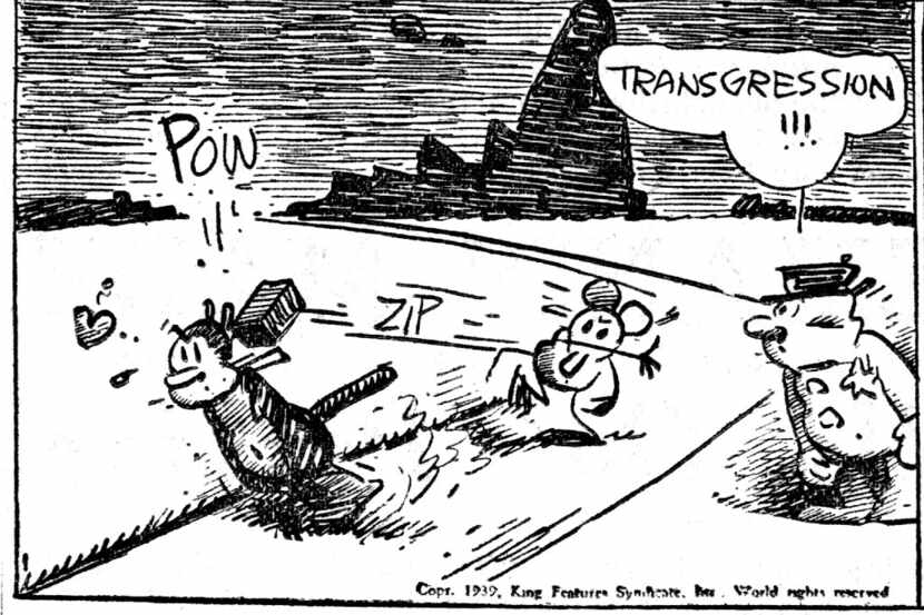 A Krazy Kat strip dated 1939. As published in "Krazy: George Herriman, a Life in Black and...