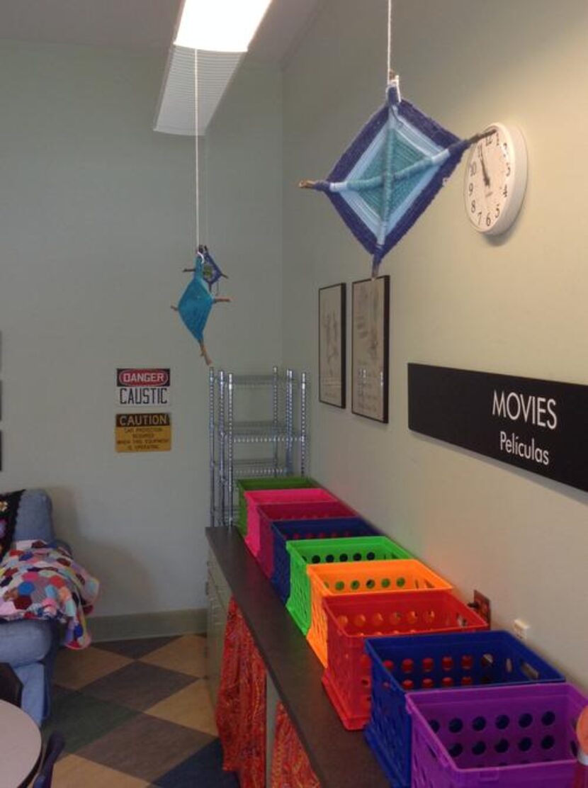 
One of Townsel’s students and her mother volunteered to yarn bomb the room.
